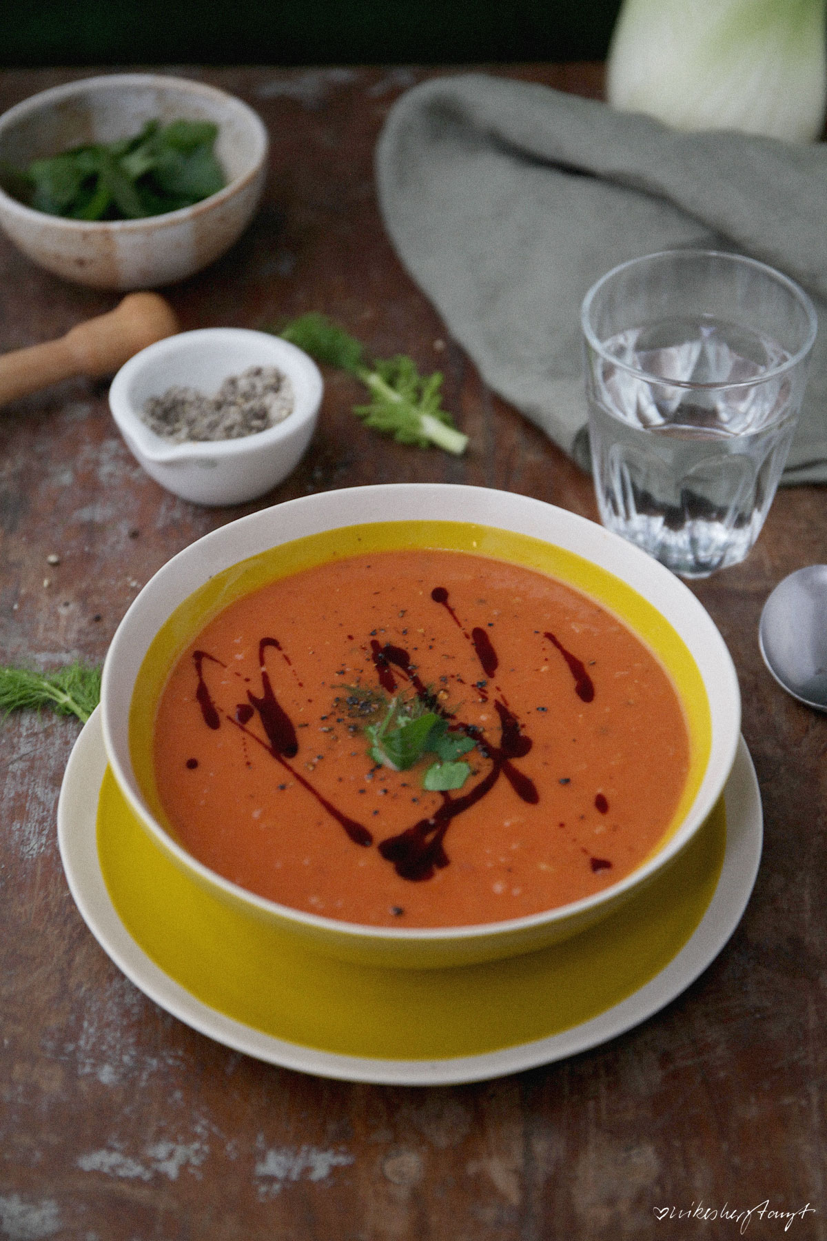 vegane tomaten-fenchel-suppe aus schnell und gesund kochen von veronika pachala // nikesherztanzt
